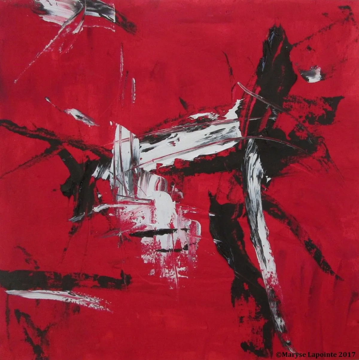 Crash rouge et noir (vendu/sold), artwork by Maryse Lapointe
