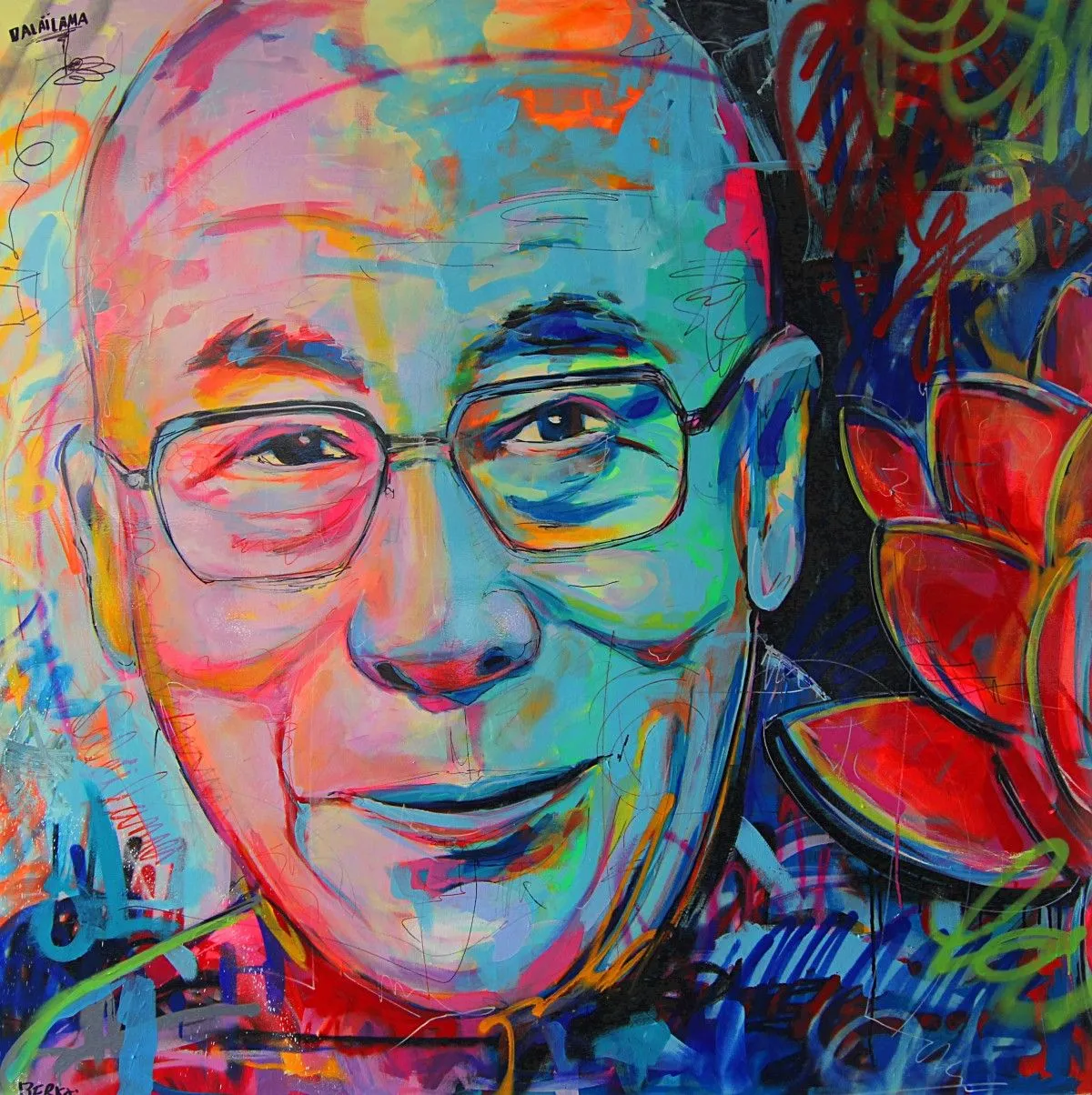 Dalai Lama, artwork by Berko .