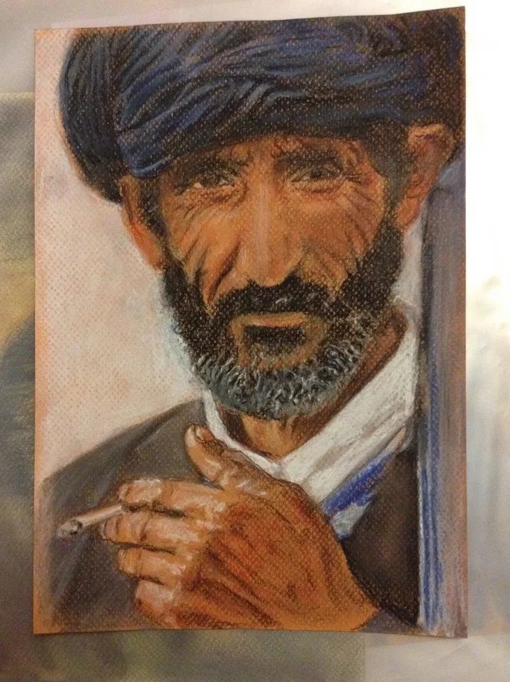Moroccan Fisherman, artwork by Fanie Buys