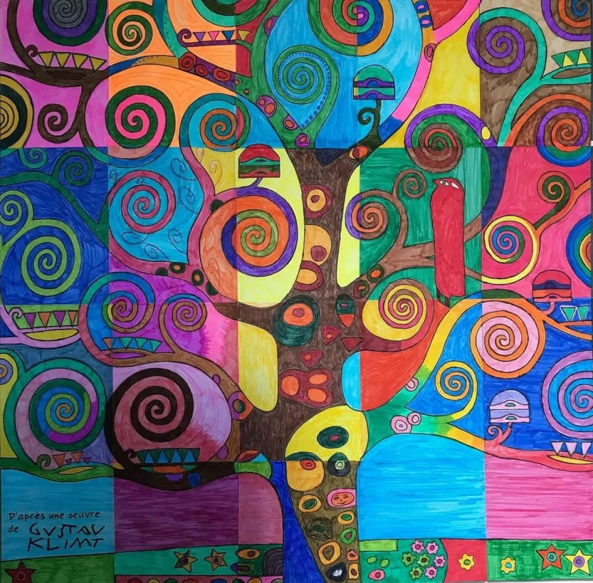 L’arbre de vie, d’après Klimt, artwork by Angèle Lux