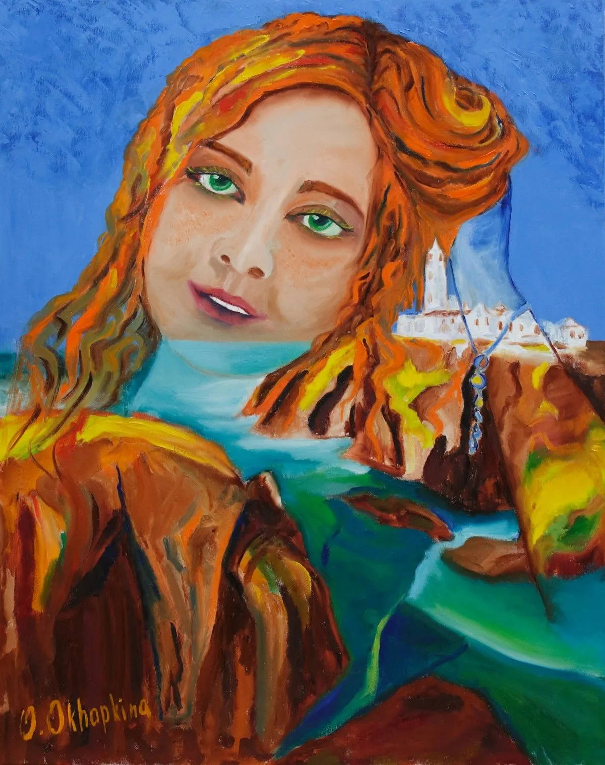 Woman-Ireland from series Women of the World, artwork by Oksana Okhapkina
