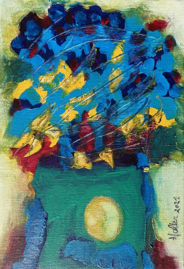 Vase aux fleurs, œuvre de Alain HALTER