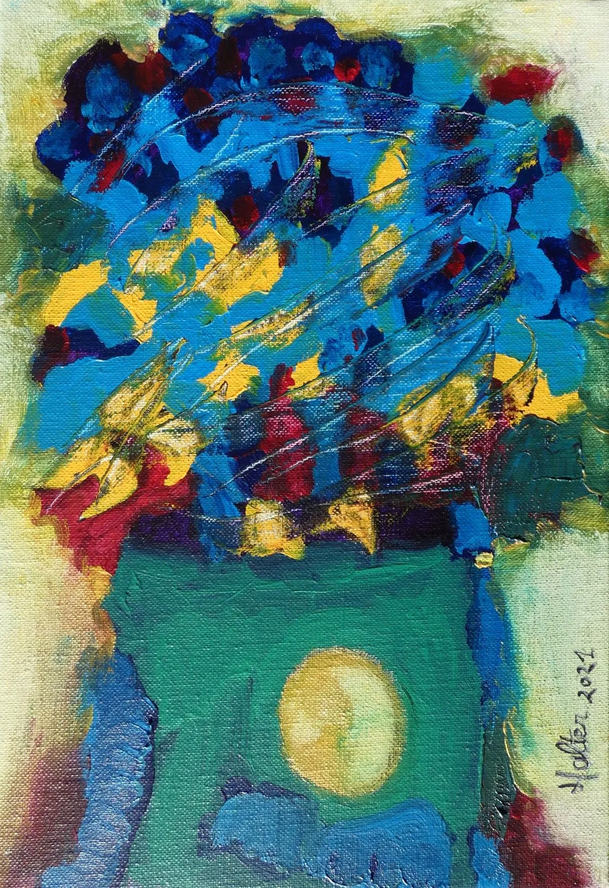 Vase aux fleurs, œuvre de Alain HALTER