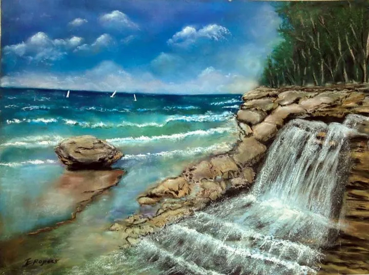 Cascade, œuvre de Jacqueline Ropers