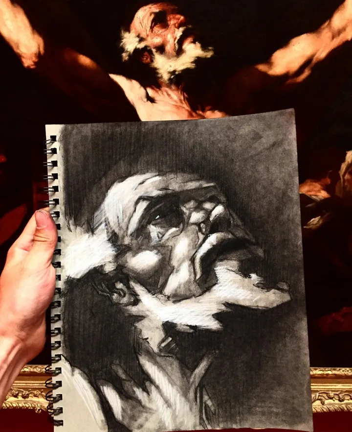 Crucifixion of Saint Andrews, artwork by Gabriel Bouffard