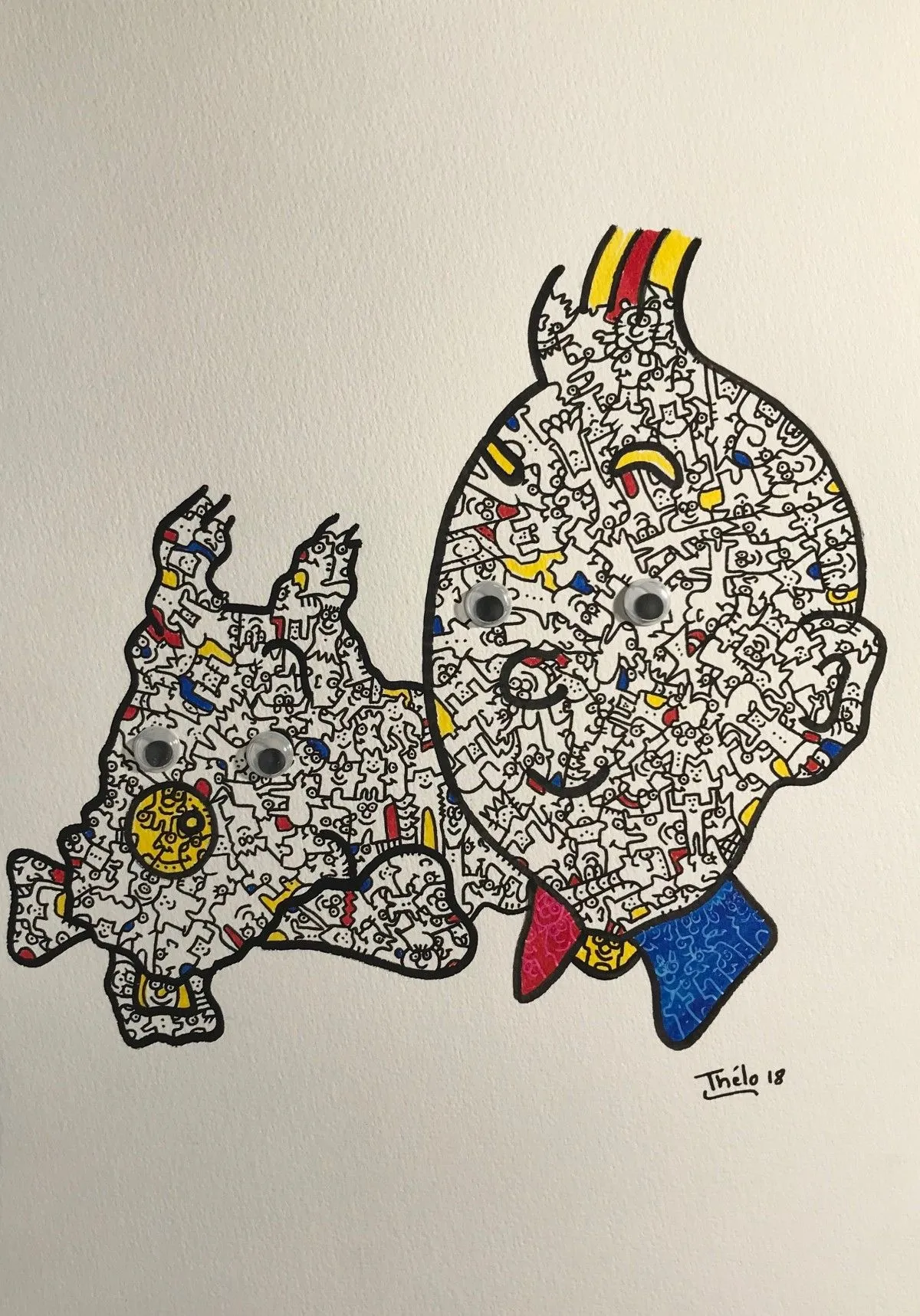 Hommage à Hergé, œuvre de Berthelot franc