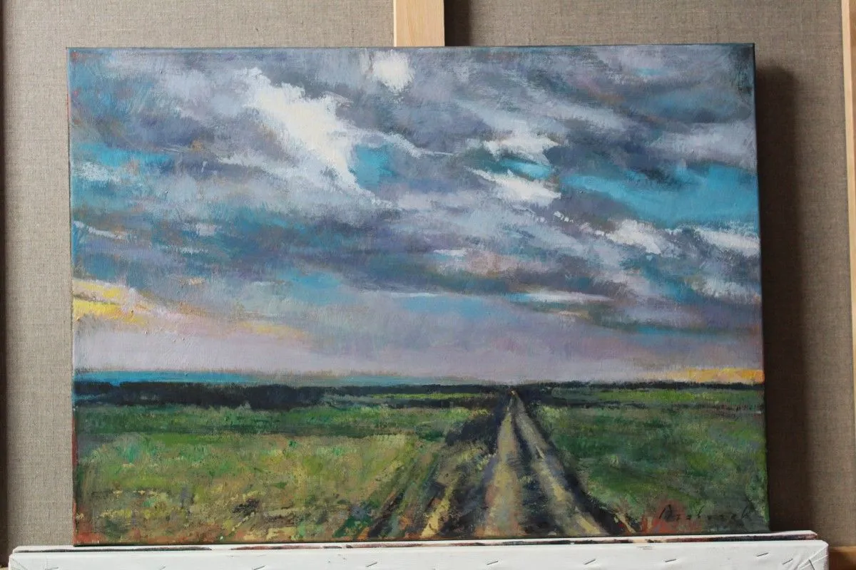 A road in the fields, artwork by Mariusz Robert Drabarek