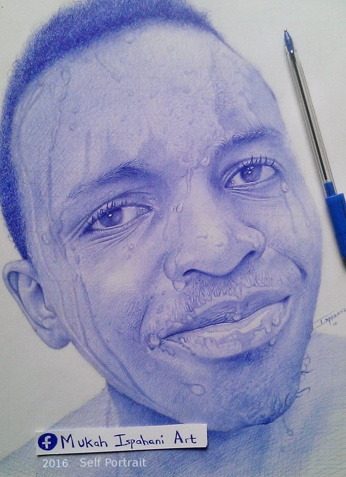 self-portrait, artwork by Mukah Ispahani