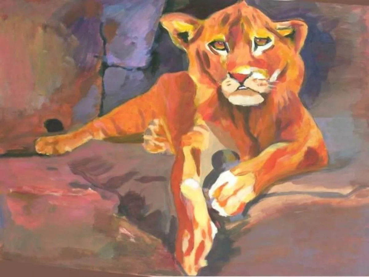 la lionne, artwork by Myriam Drain