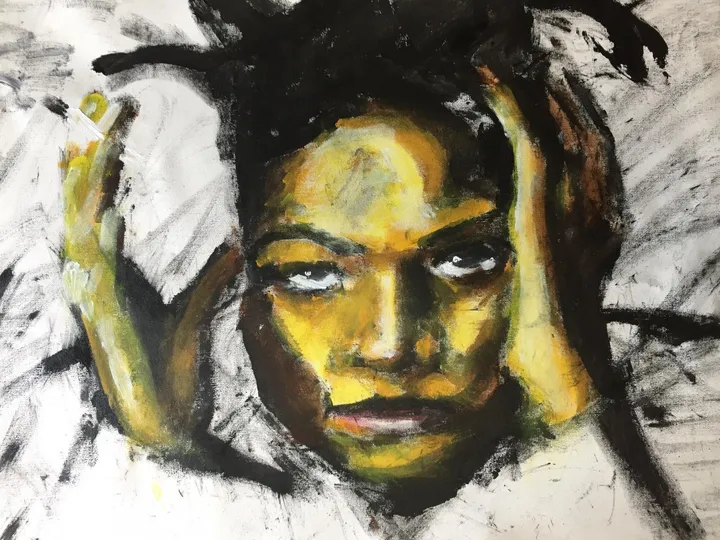 Basquiat Smoking, artwork by Gabriel Bouffard