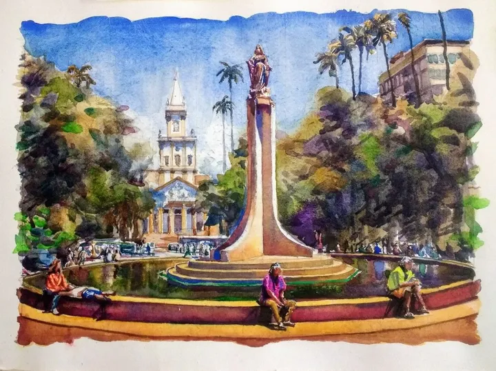 Sun day at Largo do Machado Square, œuvre de Anna Cavalcante