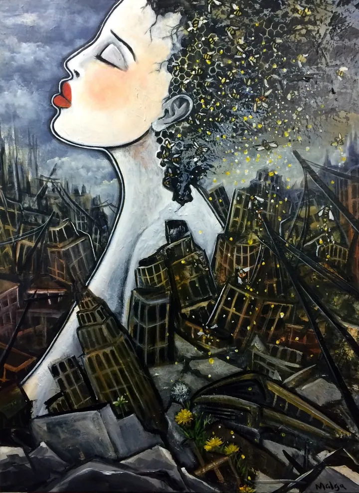 Pollinisation, artwork by Malga Art
