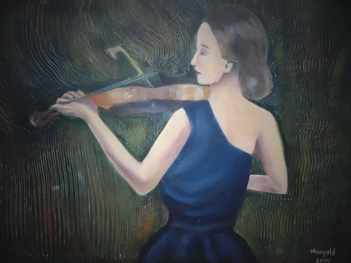 The girl of the sad violin, artwork by Margold Reina