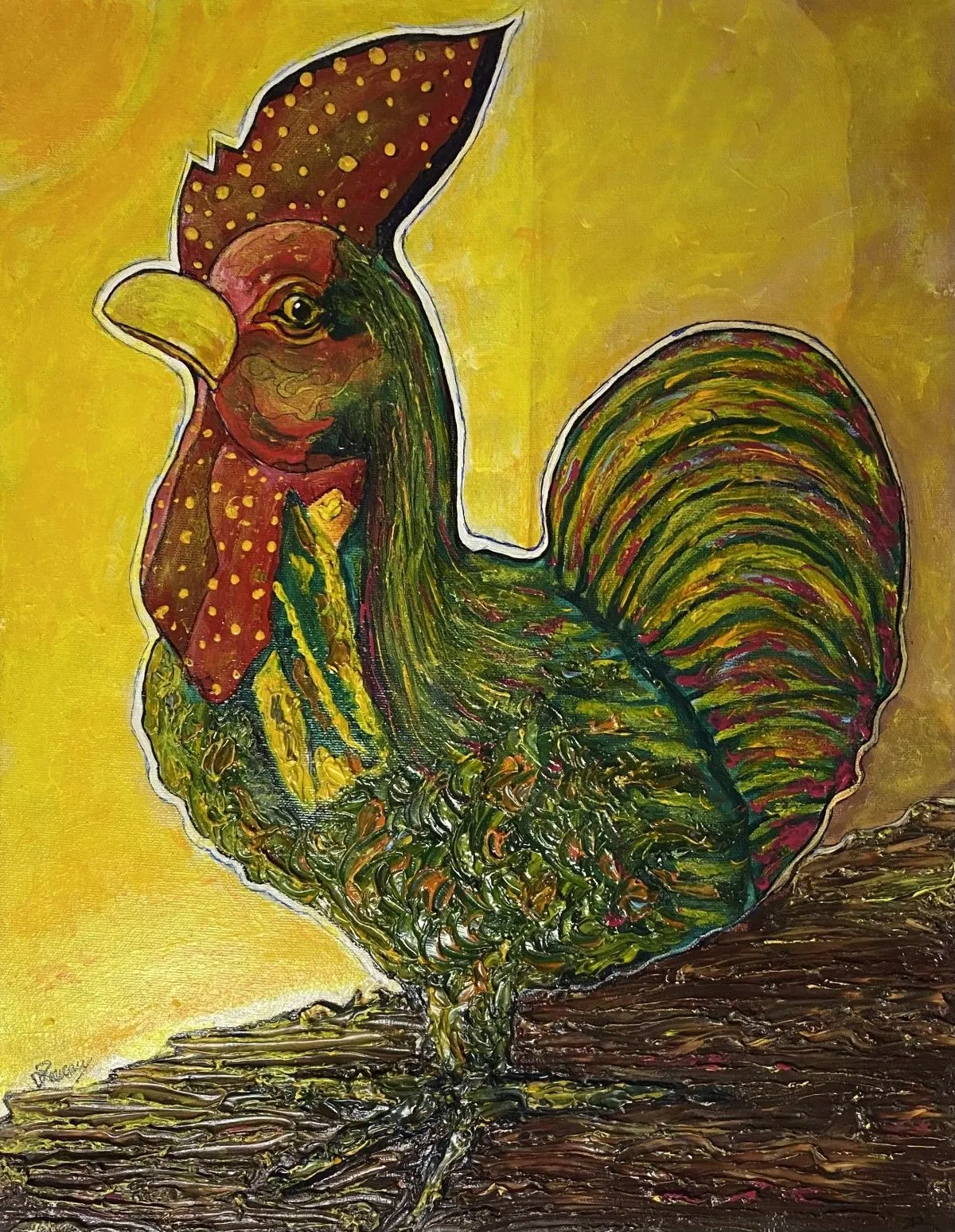 Coq Naïf à Baie-des-sables, œuvre de Denis Roucau