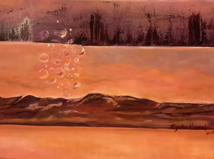 231-  La sortie des bulles dans l'atmosphère, œuvre de Lynda Hamel