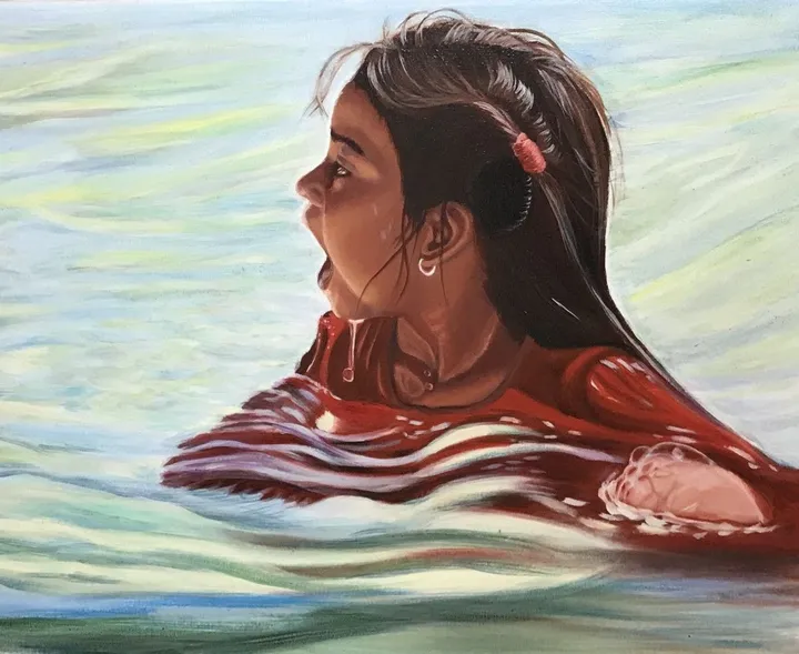 Petite mexicaine dans la mer, artwork by Manon Germain