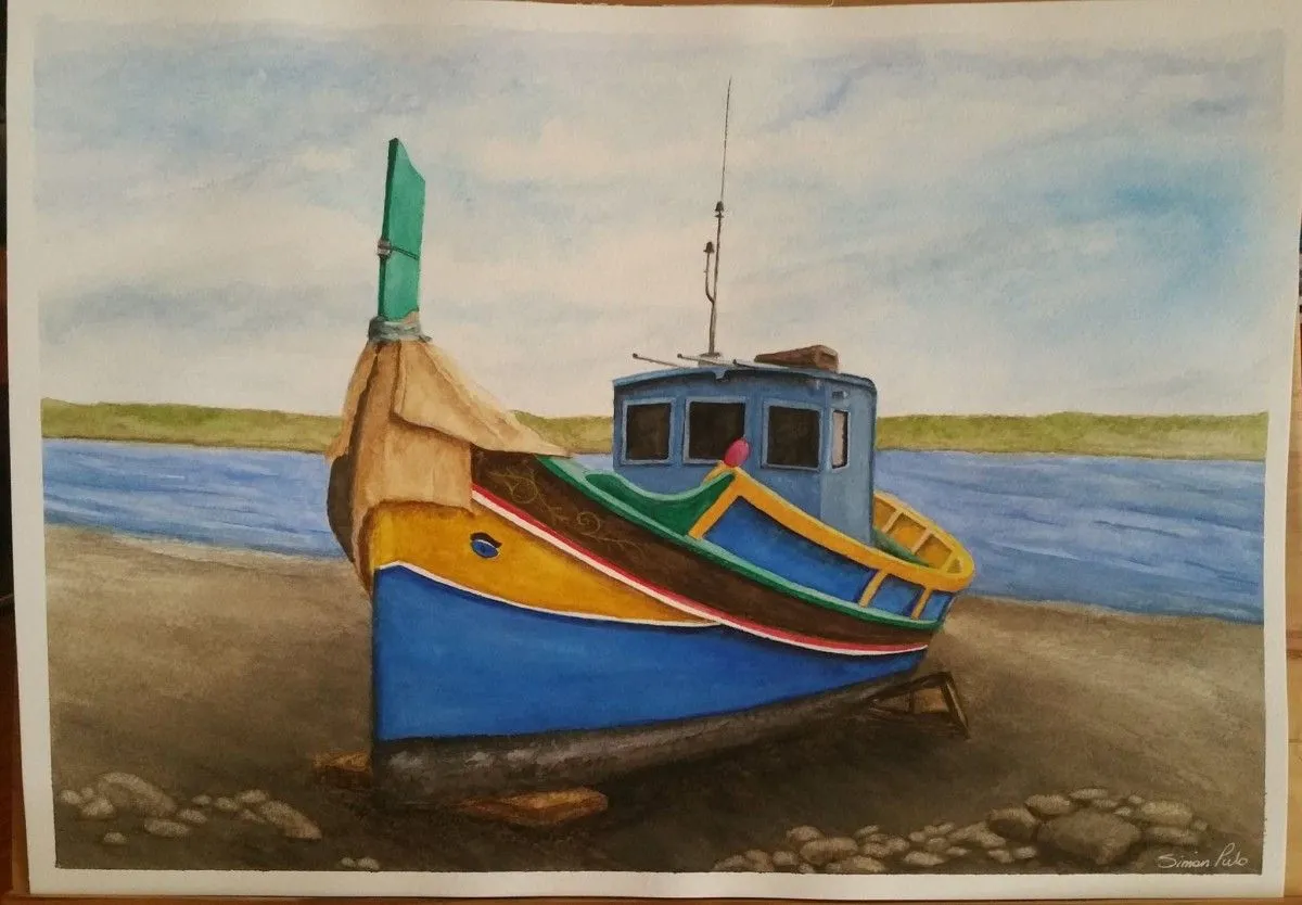 The Maltese Luzzu, artwork by Simon Pulo