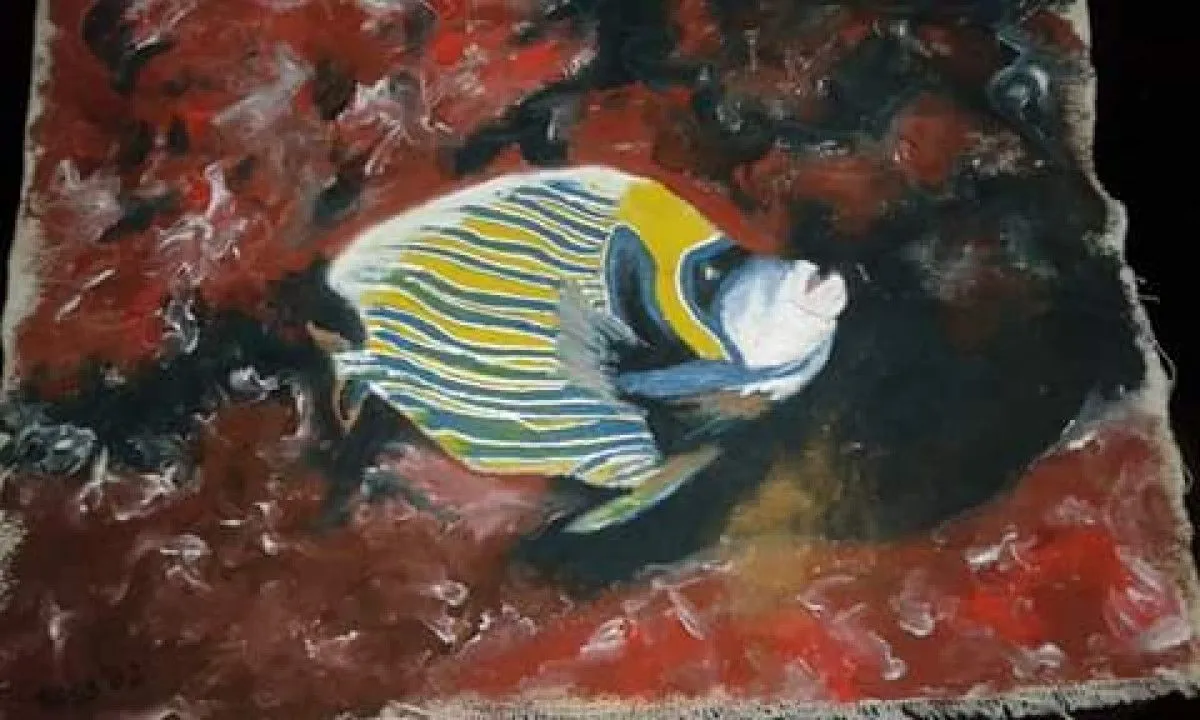 fish in coral, artwork by TERESA GUTHRIE