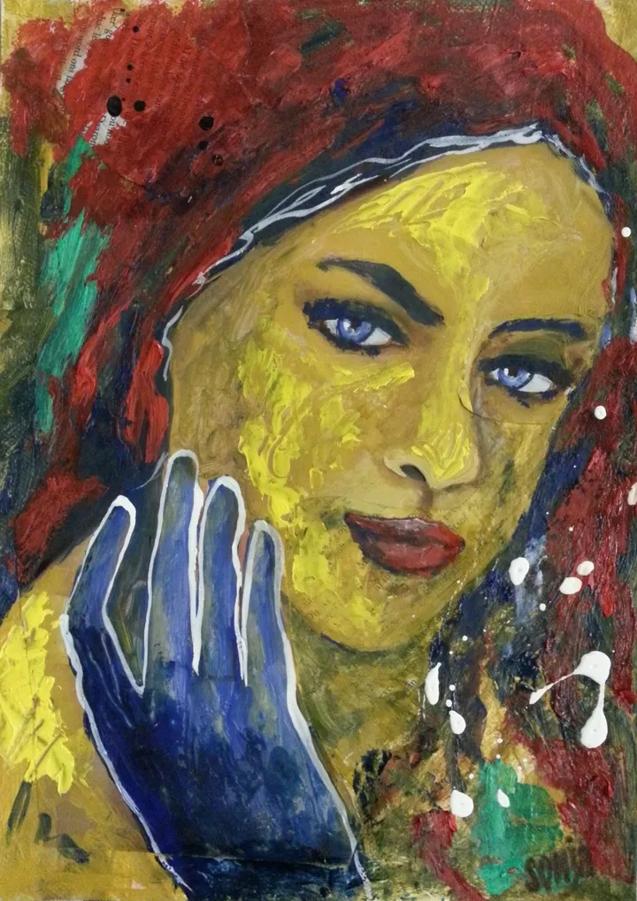 She wears rubies in her hair, œuvre de Sonja Peacock