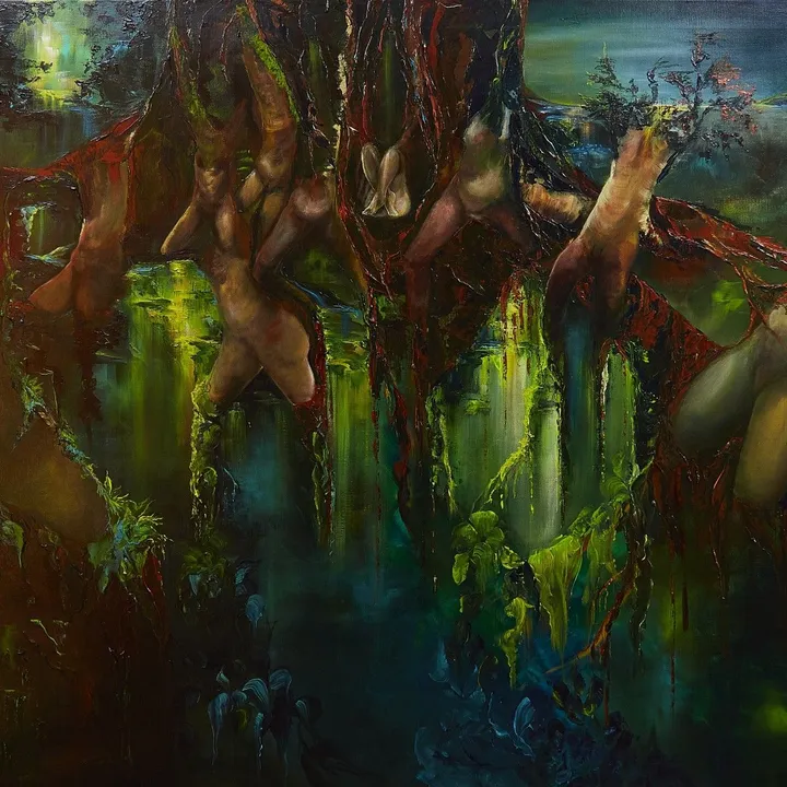 Dancing Tree, œuvre de Sylvia Reijbroek www.galeriekunstvolleven.be