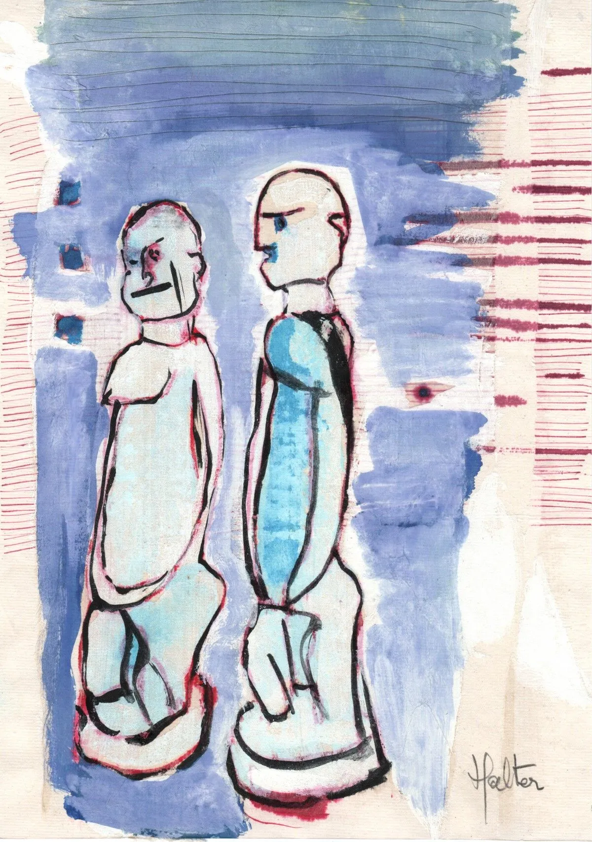 Dogons bleus, œuvre de Alain HALTER