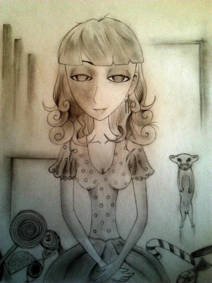 Maria Isabel y Cosi, artwork by Angel Pineda