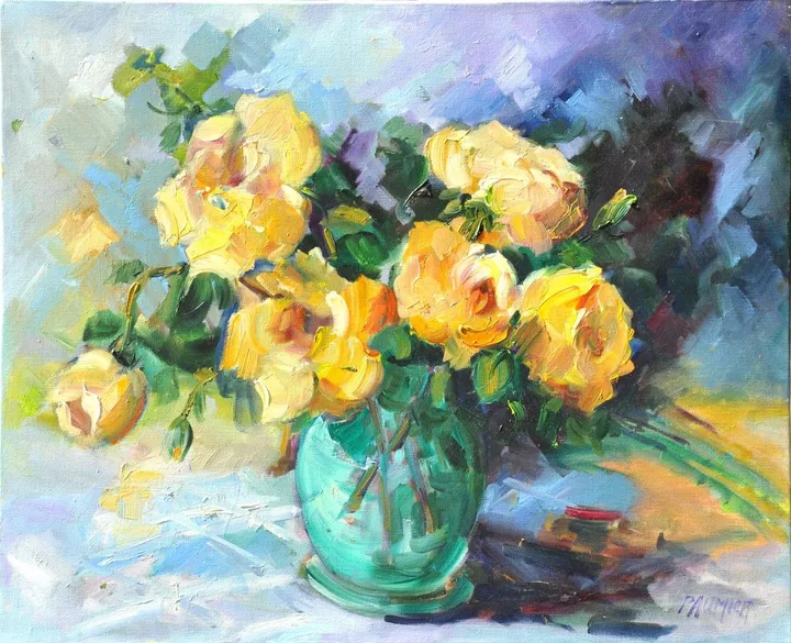 Le bouquet de roses jaunes, œuvre de Galerie Arnaud