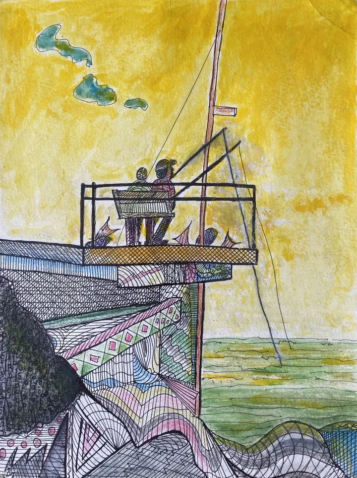 Quai à Matane, artwork by Denis Roucau