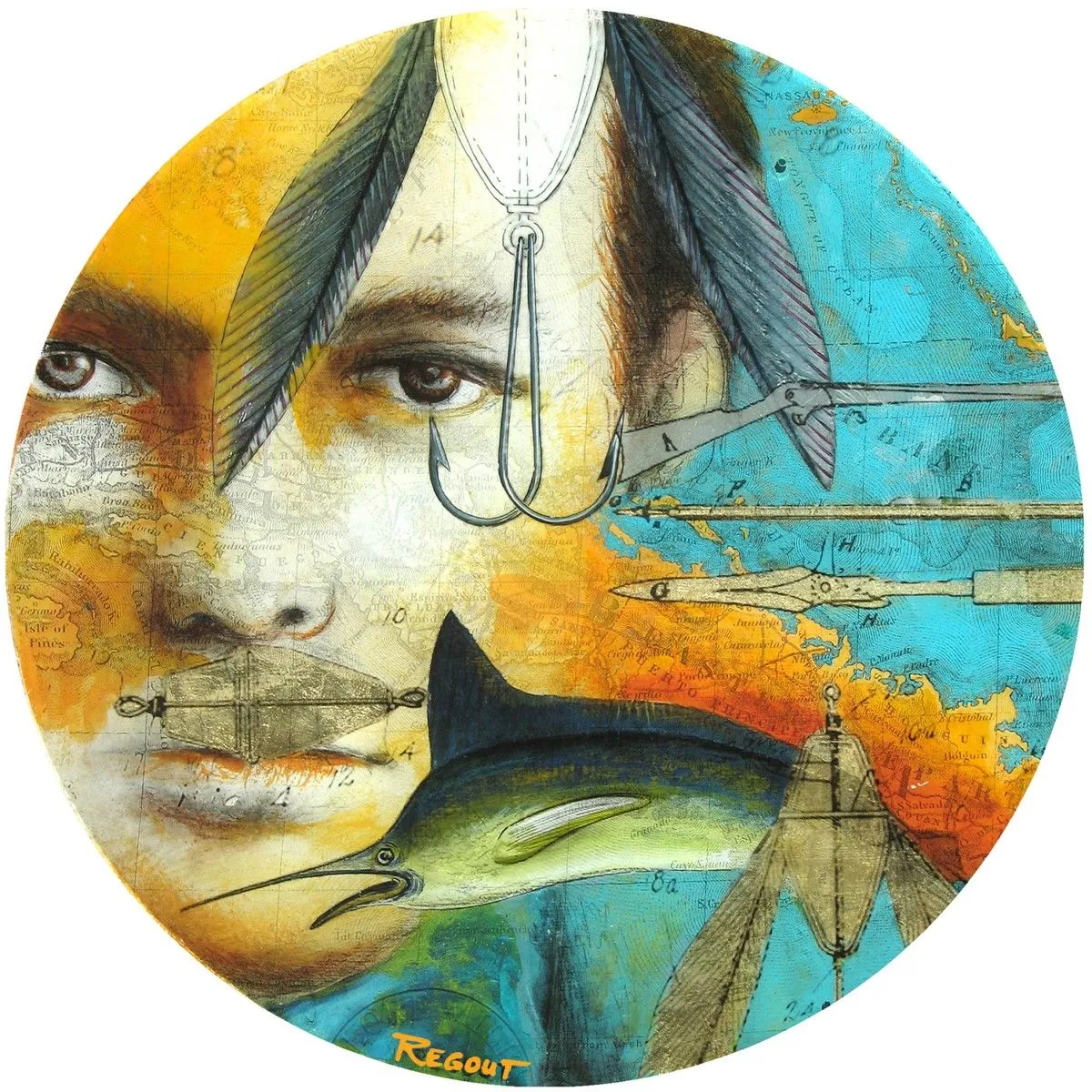 Hommage à Ernest Hemingway, artwork by Isabelle Regout