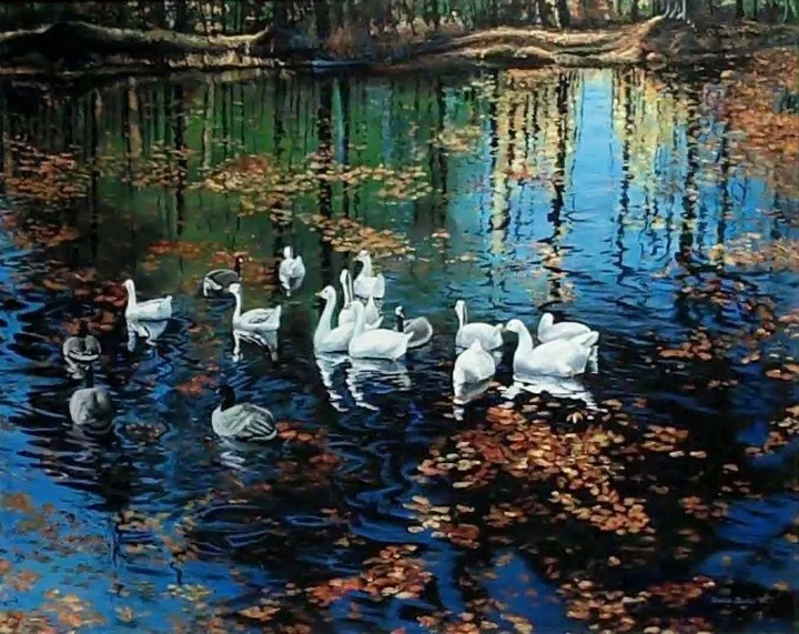 Lac aux oies, œuvre de Denise Ouellet