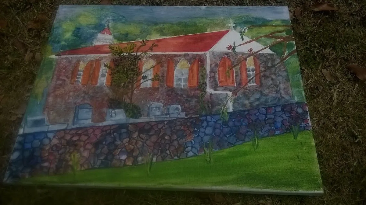 Saba Anglican Church, artwork by Mary Thielman