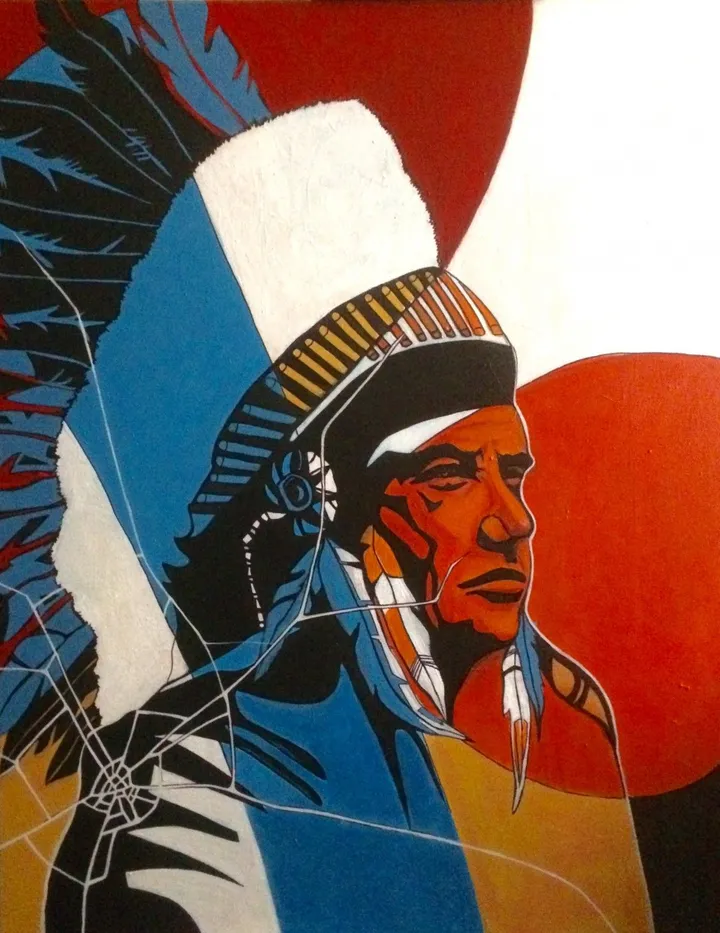 Native american, œuvre de Sylvaine Laurent