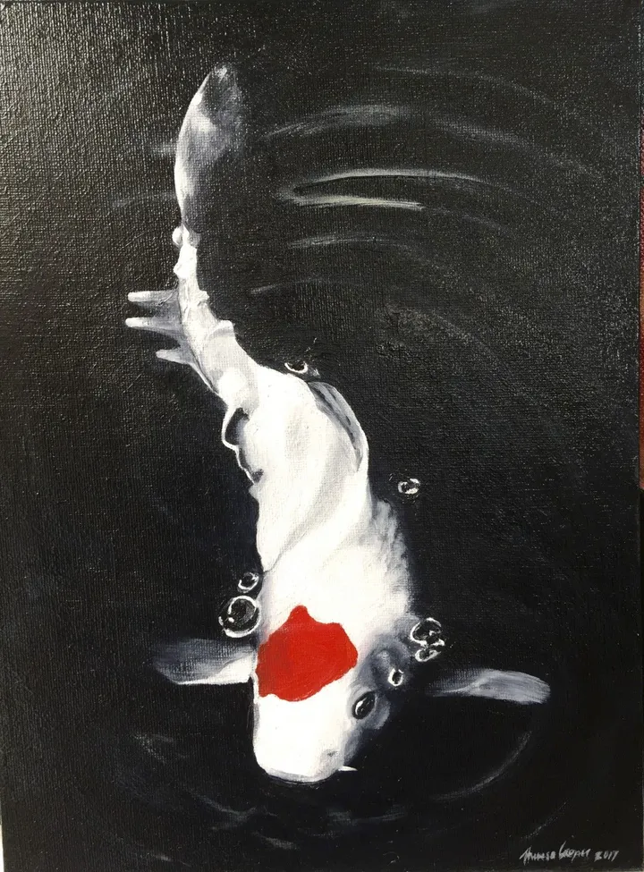 Koi: Tancho, œuvre de Theresa Cooper