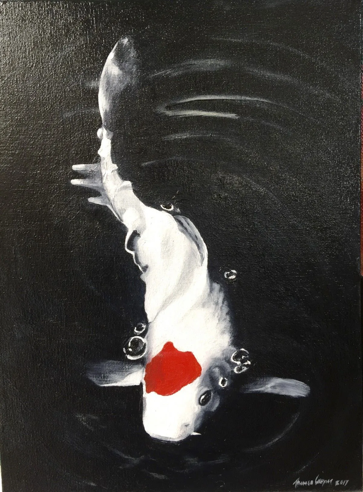 Koi: Tancho, œuvre de Theresa Cooper