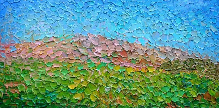 The sky and the steppe, artwork by Olga Bezhina