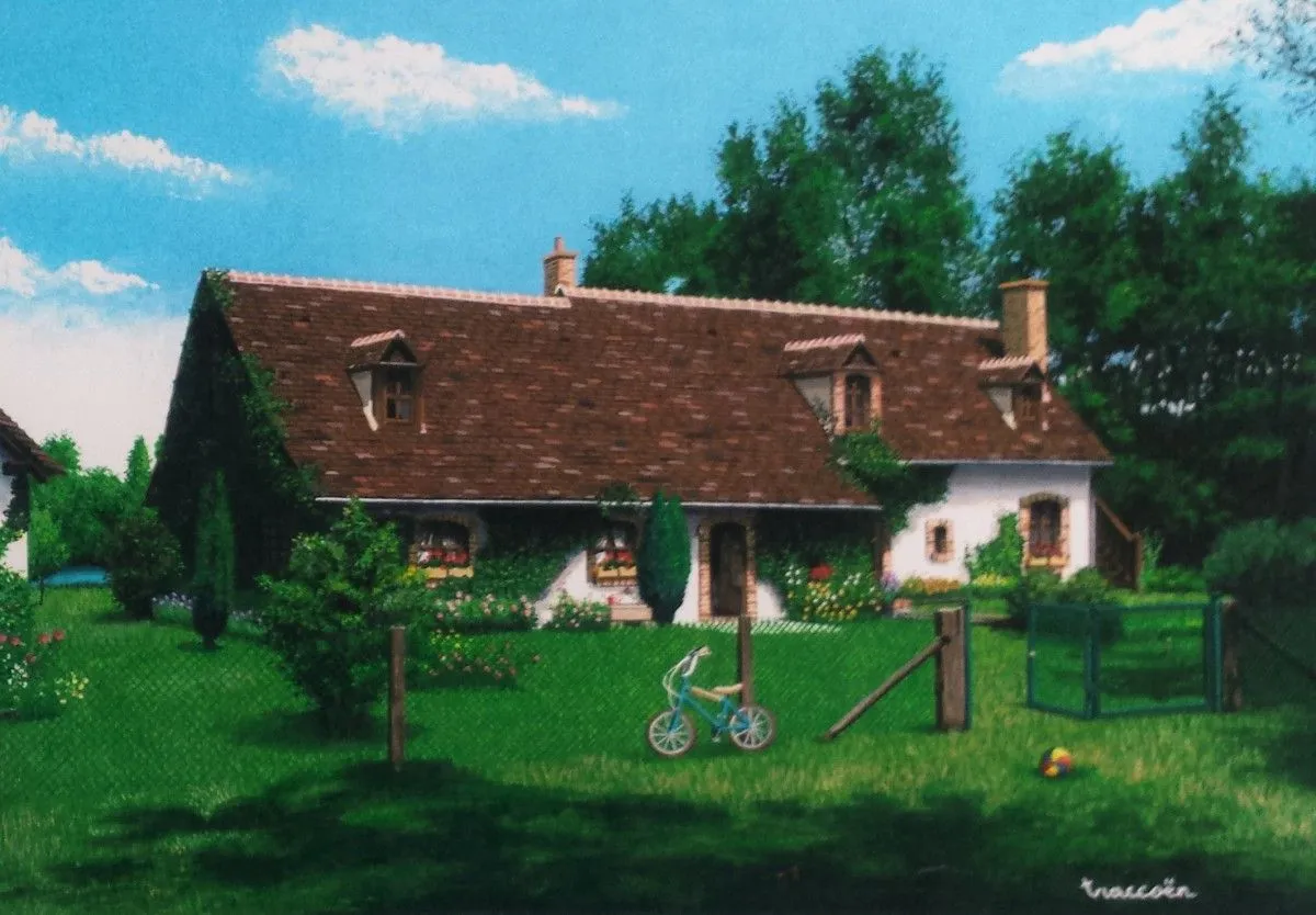 A house in Sologne, artwork by Thierry Traccoën