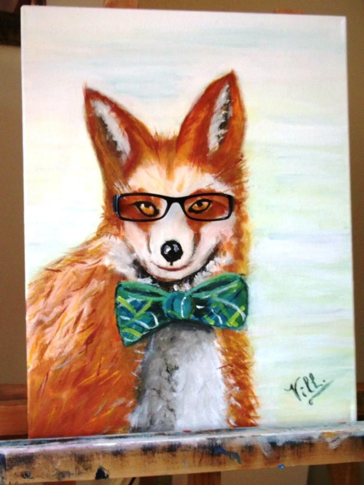 Le renard à lunettes, œuvre de Denise Villeneuve