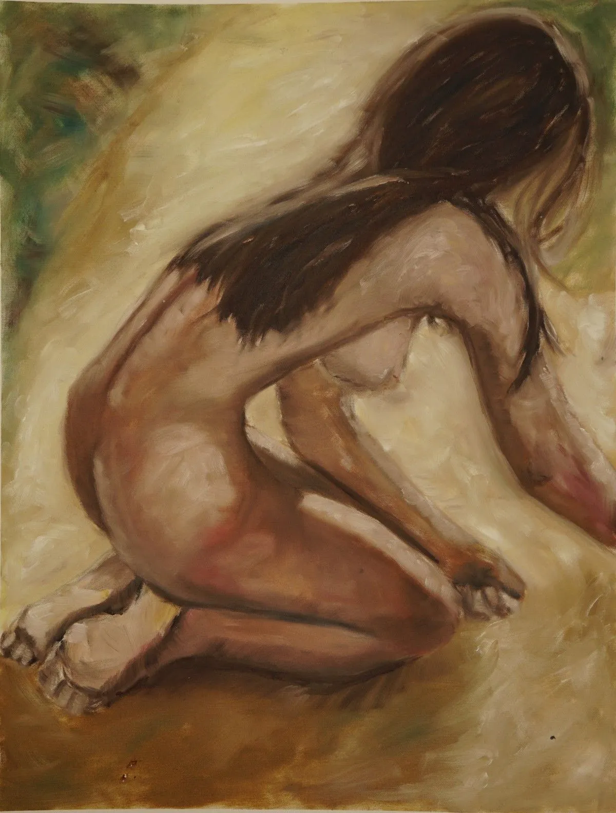 Kneeling nude, œuvre de Kenneth Friend