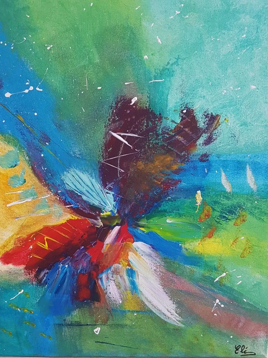 Papillon abstrait, œuvre de Eléonore Loiseau