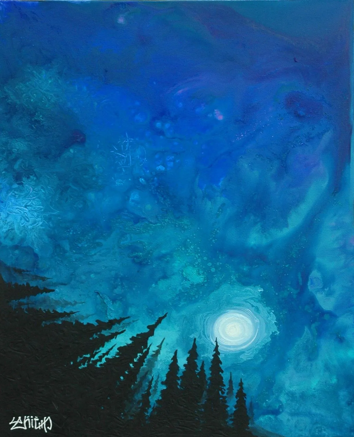 Nuit sans ennui, artwork by Lénième artiste peintre