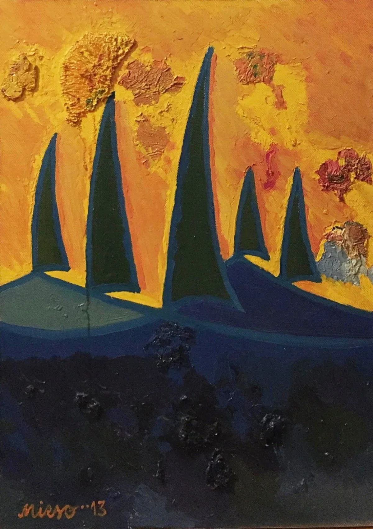 Sailling boats on the Adriatic, œuvre de Mirsad Koljenovic