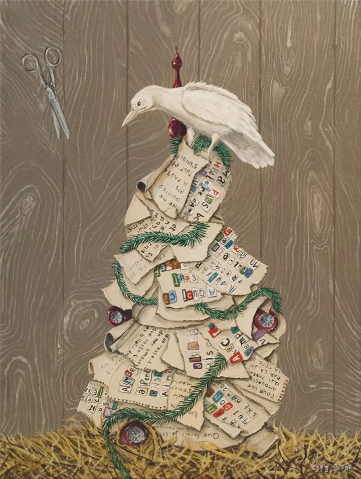 Le corbeau blanc - The white raven, œuvre de Marc Brees