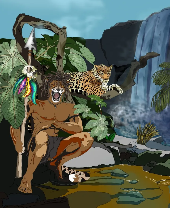 Amazon Jaguar Warrior, œuvre de Deborah Crawford