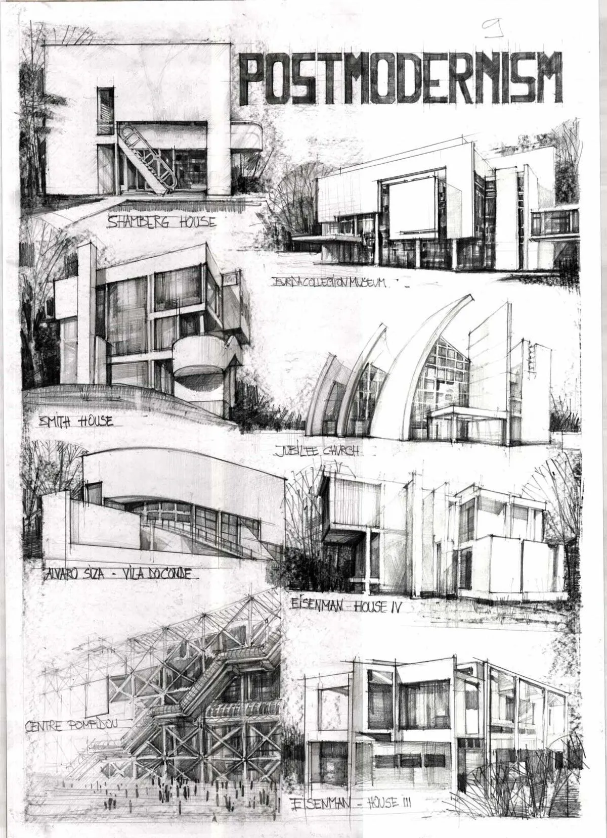 Postmodernism architecture, artwork by Vlad Bucur