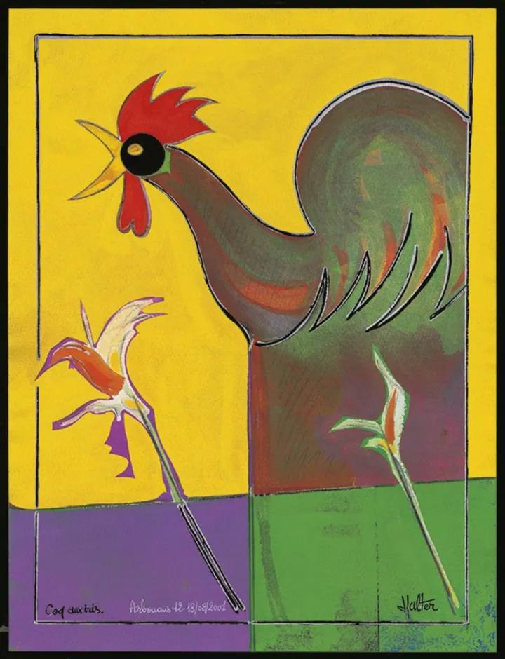 Coq aux iris, œuvre de Alain HALTER