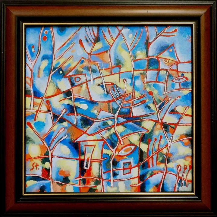Cubists landscape, artwork by Stanislav Bojankov