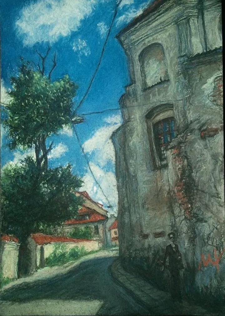 Vilnius, Pranciskonu street, artwork by Marina Tregubova