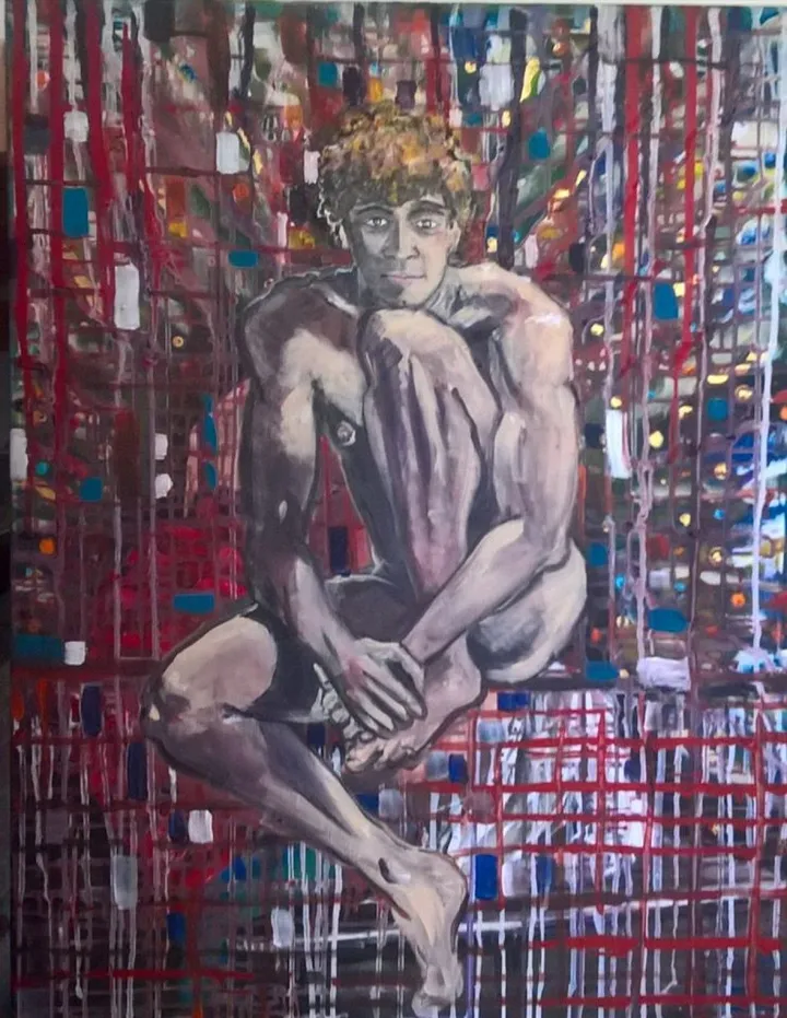 Sitting boy, œuvre de Eric James DUHAN