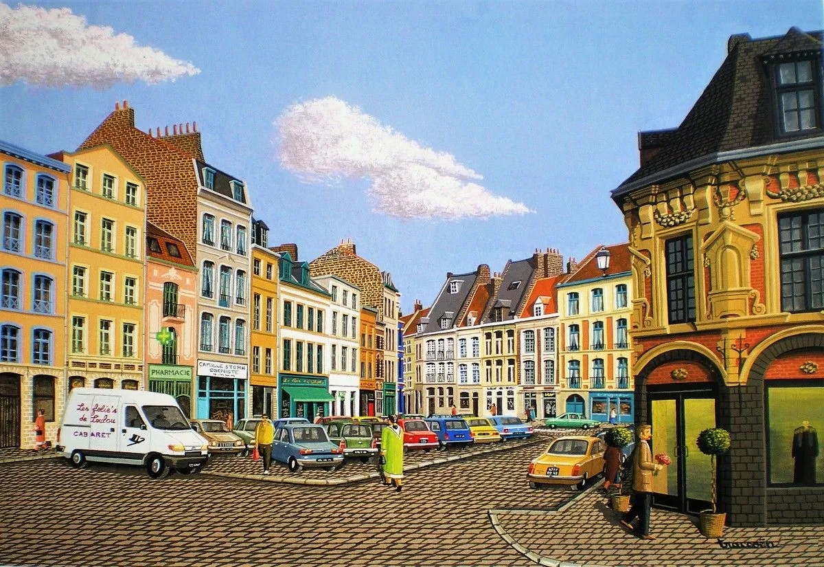 Lille, place louise de bettignies, artwork by Thierry Traccoën