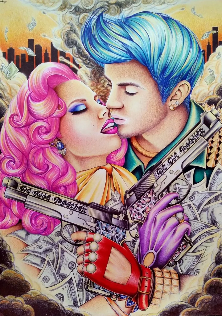 Bonnie and Clyde, artwork by Grinh VU